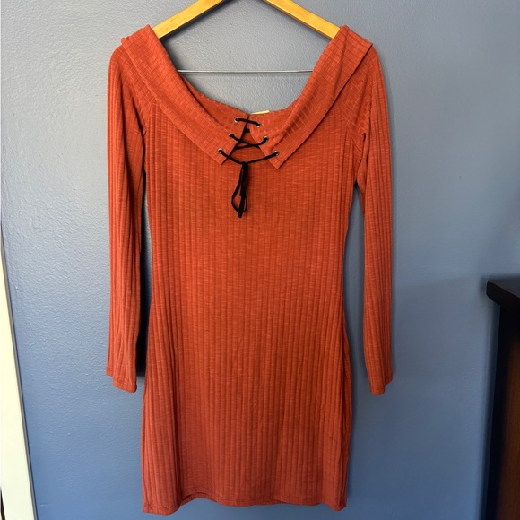Bear Dance Dresses & Skirts - Bear Dance Rust Long Sleeve Dress